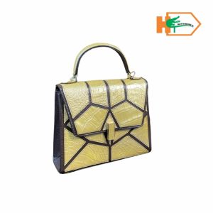 Túi Nữ Size 25 - Màu Vàng Nhủ - Da Cá Sấu