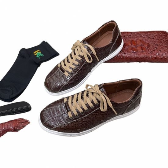 Giày Thể Thao Cá Sấu - Màu Nâu